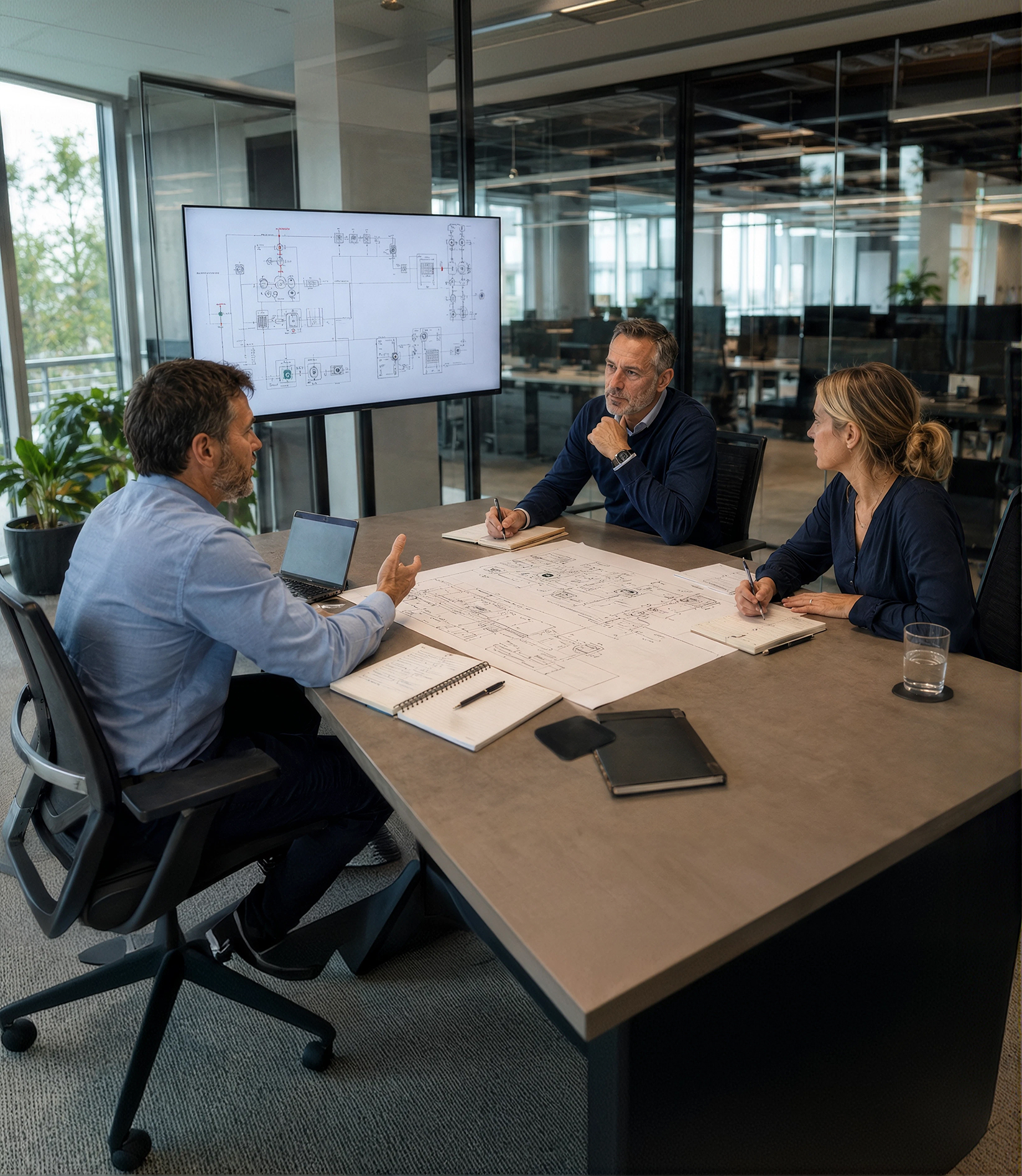 Équipe Genium en réunion stratégique